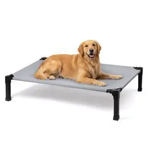 Elevated Outdoor Dog Bed, Raised Dog Bed with Steel Framed 51in | Cooling Elevated Pet Cot with Non-Slip Feet, and Waterproof, Washable, Breathable Teslin Mesh Elevated Outdoor Dog Bed, Raised Dog Bed with Steel Framed 51in | Cooling Elevated Pet Cot with Non-Slip Feet, and Waterproof, Washable, Breathable Teslin Mesh