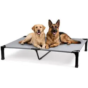Elevated Outdoor Dog Bed, Raised Dog Bed with Steel Framed 60in | Cooling Elevated Pet Cot with Non-Slip Feet, and Waterproof, Washable, Breathable Teslin Mesh Elevated Outdoor Dog Bed, Raised Dog Bed with Steel Framed 60in | Cooling Elevated Pet Cot with Non-Slip Feet, and Waterproof, Washable, Breathable Teslin Mesh