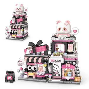 Street View Panda Gift Shop MOC Set, 938 Pcs Mini Blocks | cute panda animals, simulation architecture, creative DIY toy, for girls boys 6-12 and adults, desk display gift Street View Panda Gift Shop MOC Set, 938 Pcs Mini Blocks | cute panda animals, simulation architecture, creative DIY toy, for girls boys 6-12 and adults, desk display gift
