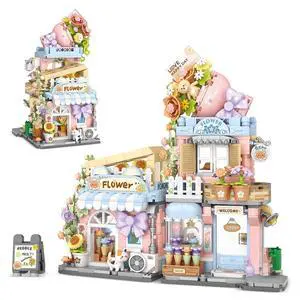 Street View Flower House Shop Mini Building Blocks, MOC Creative Building Toys Cute Panda Building Set for Girls 6-12, Simulation Architecture Construction Toy, Gift Idea for Kids Adults (854 PCS) Street View Flower House Shop Mini Building Blocks, MOC Creative Building Toys Cute Panda Building Set for Girls 6-12, Simulation Architecture Construction Toy, Gift Idea for Kids Adults (854 PCS)