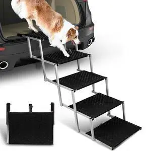 Foldable Dog Stairs for Car,17" Extra Wide Pet Ramp for Large Dog,5 Steps | 200LBS Capacity Lightweight Portable Non-Slip Surface Dog Steps for SUV Truck High Bed Foldable Dog Stairs for Car,17" Extra Wide Pet Ramp for Large Dog,5 Steps | 200LBS Capacity Lightweight Portable Non-Slip Surface Dog Steps for SUV Truck High Bed