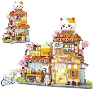 Japanese Street View Taiyaki Shop Mini Building Blocks for Girls 6-12, MOC Creative Building Toys Cute Panda Building Set, Simulation Architecture Construction Toy, Gift Idea for Kids Adults (923 PCS) Japanese Street View Taiyaki Shop Mini Building Blocks for Girls 6-12, MOC Creative Building Toys Cute Panda Building Set, Simulation Architecture Construction Toy, Gift Idea for Kids Adults (923 PCS)
