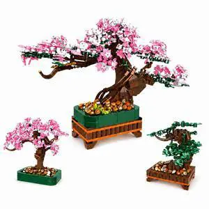 3-in-1 Cherry Blossom Bonsai Tree Building Set, 711 Pieces | Rebuild one 711-piece set into three bonsai configurations for a changing botanical display 3-in-1 Cherry Blossom Bonsai Tree Building Set, 711 Pieces | Rebuild one 711-piece set into three bonsai configurations for a changing botanical display