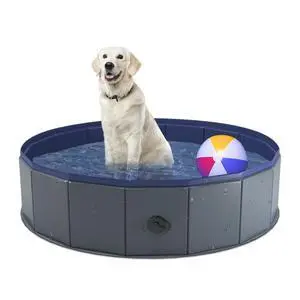 Foldable Dog Pool, Collapsible Plastic Dog Swimming Pool, 32x8in | Portable Bath Tub for Large Pets Dogs, Pet Wading Pool Indoor and Outdoor Use Foldable Dog Pool, Collapsible Plastic Dog Swimming Pool, 32x8in | Portable Bath Tub for Large Pets Dogs, Pet Wading Pool Indoor and Outdoor Use