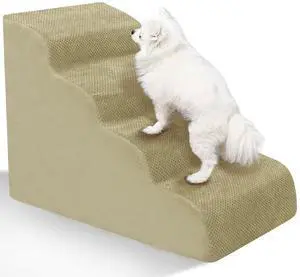 Dog Stairs for Small Dogs - High Density Foam Pet Steps, Extra Wide Dog Ramp with Non-Slip Bottom for High Beds, Couch and Sofa, Best for Dogs Injured, Older Doggy Cats Dog Stairs for Small Dogs - High Density Foam Pet Steps, Extra Wide Dog Ramp with Non-Slip Bottom for High Beds, Couch and Sofa, Best for Dogs Injured, Older Doggy Cats