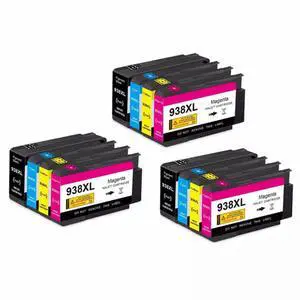938XL 938 XL Ink Cartridge Compatible with Printer Models Officejet Pro 9110b 9120 9130 9720 9730 Inkjet for Part Number 938XL(3SET(12PC)) 938XL 938 XL Ink Cartridge Compatible with Printer Models Officejet Pro 9110b 9120 9130 9720 9730 Inkjet for Part Number 938XL(3SET(12PC))