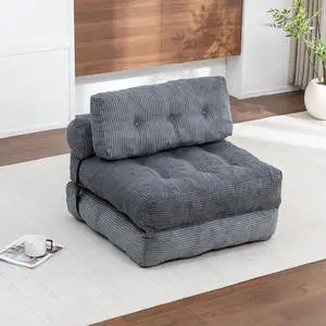 Floor Lazy Sofa Bed, Convertible Folding Sleeper Chair with Pillow, Foldable Single Sofa Mattress with Back Support, Comfy Pullout Chair Bed Lounger for Living Room Bedroom, Dark Gray Floor Lazy Sofa Bed, Convertible Folding Sleeper Chair with Pillow, Foldable Single Sofa Mattress with Back Support, Comfy Pullout Chair Bed Lounger for Living Room Bedroom, Dark Gray