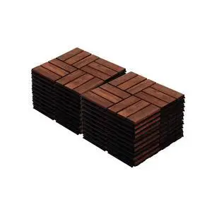 20PCS Wooden Interlocking Deck Tiles,12" x 12" Square Floor Tiles, Modular Acacia Hardwood Patio Flooring Mats Outdoor Waterproof,Garage Floor Tiles for Bancony,Pool Side,Checker Pattern,Brown 20PCS Wooden Interlocking Deck Tiles,12" x 12" Square Floor Tiles, Modular Acacia Hardwood Patio Flooring Mats Outdoor Waterproof,Garage Floor Tiles for Bancony,Pool Side,Checker Pattern,Brown