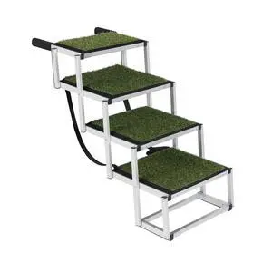 Foldable Dog Stairs for Car, Lightweight Dog Steps for Medium & Large Dogs, 4 Steps Folding Pet Ramp with Non-Slip Surface & Aluminium Frame for SUV, Truck, Supports Up to 250lbs, Green Carpet Foldable Dog Stairs for Car, Lightweight Dog Steps for Medium & Large Dogs, 4 Steps Folding Pet Ramp with Non-Slip Surface & Aluminium Frame for SUV, Truck, Supports Up to 250lbs, Green Carpet