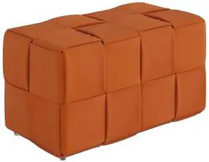 28.4" Entryway Bench, Corduroy Upholstered Ottoman, Woven Design Soft End of Bed Footstool, Sofa Side Square Pouf Ottoman for Living Room, Entryway, Dormitory, Bedroom, Brown 28.4" Entryway Bench, Corduroy Upholstered Ottoman, Woven Design Soft End of Bed Footstool, Sofa Side Square Pouf Ottoman for Living Room, Entryway, Dormitory, Bedroom, Brown