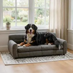 51" XL Dog Bed Couch, Elevated Large Dog Sofa with Backrest and Armrests, Soft Memory Foam Extra Large Pet Bed with Removable Cushion, Durable Linen Pet Couch Furniture, Dark Gray 51" XL Dog Bed Couch, Elevated Large Dog Sofa with Backrest and Armrests, Soft Memory Foam Extra Large Pet Bed with Removable Cushion, Durable Linen Pet Couch Furniture, Dark Gray