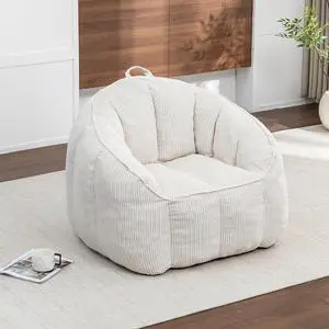 Giant Bean Bag Chair with Pull Ring, Comfy Corduroy Lazy Sofa for Adults Teens, Large Boneless Chair, Comfy Accent Chair, Corner Armchair for for Living Room, Bedroom, Gaming, Reading, Beige Giant Bean Bag Chair with Pull Ring, Comfy Corduroy Lazy Sofa for Adults Teens, Large Boneless Chair, Comfy Accent Chair, Corner Armchair for for Living Room, Bedroom, Gaming, Reading, Beige