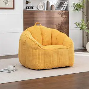 Giant Bean Bag Chair with Pull Ring, Comfy Corduroy Lazy Sofa for Adults Teens, Large Boneless Chair, Comfy Accent Chair, Corner Armchair for for Living Room, Bedroom, Gaming, Reading, Yellow Giant Bean Bag Chair with Pull Ring, Comfy Corduroy Lazy Sofa for Adults Teens, Large Boneless Chair, Comfy Accent Chair, Corner Armchair for for Living Room, Bedroom, Gaming, Reading, Yellow