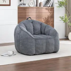 Giant Bean Bag Chair with Pull Ring, Comfy Corduroy Lazy Sofa for Adults Teens, Large Boneless Chair, Comfy Accent Chair, Corner Armchair for for Living Room, Bedroom, Gaming, Reading, Dark Gray Giant Bean Bag Chair with Pull Ring, Comfy Corduroy Lazy Sofa for Adults Teens, Large Boneless Chair, Comfy Accent Chair, Corner Armchair for for Living Room, Bedroom, Gaming, Reading, Dark Gray