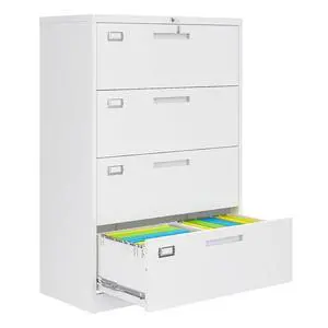 4 Drawer File Cabinets for Home Office, Metal Filing Cabinet with Lock, White Locking File Caninet Four Drawer, Office Storage Caninets Steel Cabnet for Letter/Legal/A4/F4-Assembly Required 4 Drawer File Cabinets for Home Office, Metal Filing Cabinet with Lock, White Locking File Caninet Four Drawer, Office Storage Caninets Steel Cabnet for Letter/Legal/A4/F4-Assembly Required