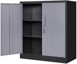 Metal Storage Cabinets with Locking Doors & 2 Adjustable Shelves, Lockable Steel Office Cabinets, Counter Caninet Small Locking Cabnet Locked Tool Cabnets for Home, Office, Garage, Hallway Metal Storage Cabinets with Locking Doors & 2 Adjustable Shelves, Lockable Steel Office Cabinets, Counter Caninet Small Locking Cabnet Locked Tool Cabnets for Home, Office, Garage, Hallway