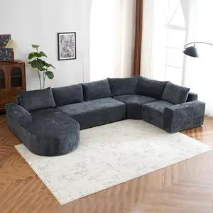 Oversized Modular Sofa Set, Cloud Sectional Sofa with Deep Seats, U-Shaped Upholstered Couches for Living Room Couch, Sectional Sofa, Brown, Easy to Rearrange(141.7") Oversized Modular Sofa Set, Cloud Sectional Sofa with Deep Seats, U-Shaped Upholstered Couches for Living Room Couch, Sectional Sofa, Brown, Easy to Rearrange(141.7")