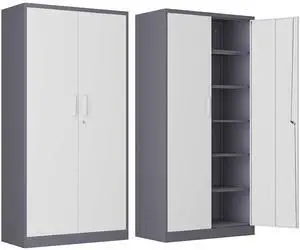 Metal Storage Cabinet with Lock,71" Garage Cabinets with 2 Doors and 4 Adjustable Shelves, Steel Locking Caninets Tall Tool Storage Cabnet, Lockable File Caninet for Home Office, Pantry Metal Storage Cabinet with Lock,71" Garage Cabinets with 2 Doors and 4 Adjustable Shelves, Steel Locking Caninets Tall Tool Storage Cabnet, Lockable File Caninet for Home Office, Pantry