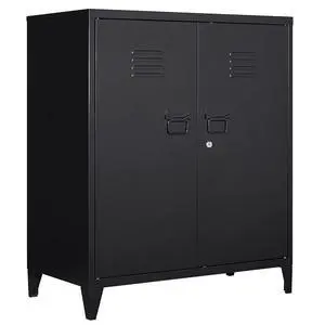 Metal Storage Cabinet with Lock, Locking Cabinets with 2 Doors and Shelves, Lockable Steel Locker Cupboard, Small Sideboard Buffet Cabinet for Home Office Metal Storage Cabinet with Lock, Locking Cabinets with 2 Doors and Shelves, Lockable Steel Locker Cupboard, Small Sideboard Buffet Cabinet for Home Office