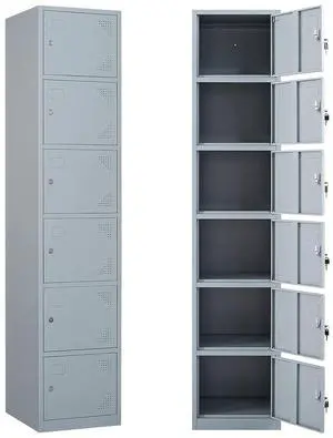 Metal Storage Locker, Metal Locker with 6 Doors, 71" Tall Steel Storage Lockers for Employees, Locker Storage Cabinets Organizer for School, Gym, Home Office, Staff Metal Storage Locker, Metal Locker with 6 Doors, 71" Tall Steel Storage Lockers for Employees, Locker Storage Cabinets Organizer for School, Gym, Home Office, Staff