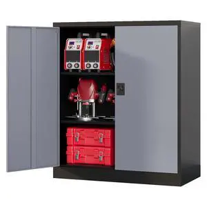 Metal Garage Storage Cabinets with Lock, 36" Tall Tool Cabinet with 2 Door and 2 Adjustable Shelves, Locking Garage Cabinets and Lockable Steel Locker for Home Office Warehouse-(Black Gray-36H) Metal Garage Storage Cabinets with Lock, 36" Tall Tool Cabinet with 2 Door and 2 Adjustable Shelves, Locking Garage Cabinets and Lockable Steel Locker for Home Office Warehouse-(Black Gray-36H)