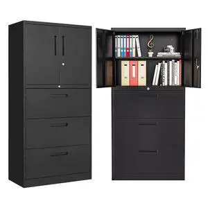 Metal File Cabinets, Lateral Filing Cabinet with 3 Drawers, 65" H File Caninet for Home Office, Office Storage Caninets with Adjustable Shelves for Letter/Legal / A4 - Assembly Required Metal File Cabinets, Lateral Filing Cabinet with 3 Drawers, 65" H File Caninet for Home Office, Office Storage Caninets with Adjustable Shelves for Letter/Legal / A4 - Assembly Required
