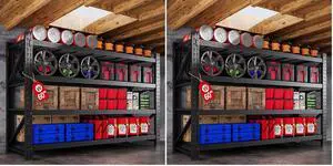 60" W Metal Shelving Heavy Duty, 24" Deep Large Storage Shelves, 4 Tier Tall Steel Industrial Shelving, 5000 LBS Adjustable Standing Shelf for Warehouse/Shop 60" W x 24" D x 70" H (Pack of 2) 60" W Metal Shelving Heavy Duty, 24" Deep Large Storage Shelves, 4 Tier Tall Steel Industrial Shelving, 5000 LBS Adjustable Standing Shelf for Warehouse/Shop 60" W x 24" D x 70" H (Pack of 2)