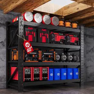 40W Metal Storage Shelves, 20 Deep Heavy Duty Garage Shelving Units, 4 Tier Storage rack shelf, Steel Tall Industrial Shelving , Adjustable Standing Shelf for Warehouse / Shop 40"W x 20"D x 60"H 40W Metal Storage Shelves, 20 Deep Heavy Duty Garage Shelving Units, 4 Tier Storage rack shelf, Steel Tall Industrial Shelving , Adjustable Standing Shelf for Warehouse / Shop 40"W x 20"D x 60"H