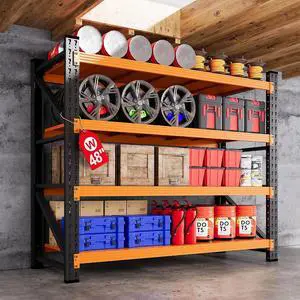 48" W Garage Storage Shelves Heavy Duty, 3000LBS Metal Shelving Units, 4 Tier Tall Metal Shelving, 24" Deep Steel Shelf Rack , Adjustable Utility Standing Shelf for Warehouse/Shop 48"W x 24"D x 70"H 48" W Garage Storage Shelves Heavy Duty, 3000LBS Metal Shelving Units, 4 Tier Tall Metal Shelving, 24" Deep Steel Shelf Rack , Adjustable Utility Standing Shelf for Warehouse/Shop 48"W x 24"D x 70"H