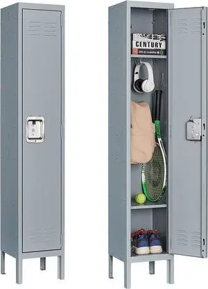 Metal Storage Locker, Metal Locker with 1 Doors, 66" Tall Steel Storage Lockers for Employees, Locker Storage Cabinets Organizer for School, Gym, Home Office, Staff Metal Storage Locker, Metal Locker with 1 Doors, 66" Tall Steel Storage Lockers for Employees, Locker Storage Cabinets Organizer for School, Gym, Home Office, Staff