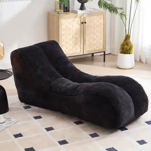 Big Bean Bag Chairs for Adults, Comfy Bean Bag Bed, Boneless Lounger Chair Filled Spong, Lazy Lounge Sofa, Floor Chair for Living Room, Bedroom or Balcony,Black Big Bean Bag Chairs for Adults, Comfy Bean Bag Bed, Boneless Lounger Chair Filled Spong, Lazy Lounge Sofa, Floor Chair for Living Room, Bedroom or Balcony,Black