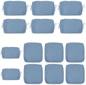 14 Pcs Outdoor Couch Cushion Covers Replacement, Waterproof Patio Cushion Slipcover with Zipper, fit for 7Pieces 6-Seater Wicker Rattan Sectional Couch Sofa, Seat and Back Cover Only, Blue 14 Pcs Outdoor Couch Cushion Covers Replacement, Waterproof Patio Cushion Slipcover with Zipper, fit for 7Pieces 6-Seater Wicker Rattan Sectional Couch Sofa, Seat and Back Cover Only, Blue