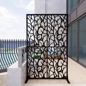 Metal Outdoor Privacy Screens,W3.8Ft X H6Ft Decorative Fences,Outdoor and Indoor Privacy Panels with Stand,Free Standing Privacy Screen Divider for Balcony Patio Garden Room,Bird Shape Shape Metal Outdoor Privacy Screens,W3.8Ft X H6Ft Decorative Fences,Outdoor and Indoor Privacy Panels with Stand,Free Standing Privacy Screen Divider for Balcony Patio Garden Room,Bird Shape Shape
