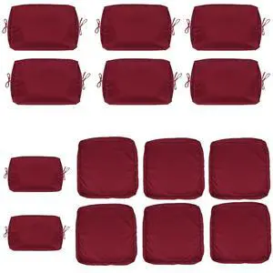 14 Pcs Outdoor Couch Cushion Covers Replacement, Waterproof Patio Cushion Slipcover with Zipper, fit for 7Pieces 6-Seater Wicker Rattan Sectional Couch Sofa, Seat and Back Cover Only, Red 14 Pcs Outdoor Couch Cushion Covers Replacement, Waterproof Patio Cushion Slipcover with Zipper, fit for 7Pieces 6-Seater Wicker Rattan Sectional Couch Sofa, Seat and Back Cover Only, Red