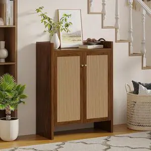 6-Tier Shoe Storage Cabinet with Rattan Doors, Shoe Rack with Adjustable Shelves and Bottom Storage Area, Freestanding Wooden Shoe Organizer for Entryway,Hallway,Living Room, Natural 6-Tier Shoe Storage Cabinet with Rattan Doors, Shoe Rack with Adjustable Shelves and Bottom Storage Area, Freestanding Wooden Shoe Organizer for Entryway,Hallway,Living Room, Natural