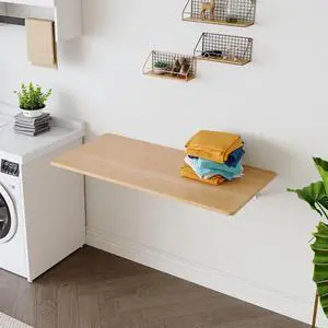 Wall Mounted Laundry Folding Table, Wall Mounted Laundry Folding Station for Small Spaces,Fold Down Desk Shelf, Droptop Workbench for Garage & Shed/Home Office, Bar/Kitchen/ Dining Room, Wood Wall Mounted Laundry Folding Table, Wall Mounted Laundry Folding Station for Small Spaces,Fold Down Desk Shelf, Droptop Workbench for Garage & Shed/Home Office, Bar/Kitchen/ Dining Room, Wood
