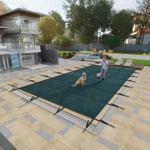 Pool Covers for Inground Pool, 20x40ft in Ground Pool Safety Cover, Rectangular Inground Winter Cover for Underground and Inground Swimming Pools, PP Abrasion Resistant Mesh, Green Pool Covers for Inground Pool, 20x40ft in Ground Pool Safety Cover, Rectangular Inground Winter Cover for Underground and Inground Swimming Pools, PP Abrasion Resistant Mesh, Green