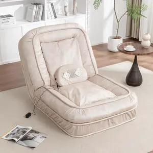 Floor Lazy Sofa Couch,Gaming Chair with Massage Pillows fits Pet Families,Sleep Chair with 5 Adjustable Position,Comfy Tatami Bean Bag Human Dog Bed for Bedroom/Living room/Space Saving,Beige Floor Lazy Sofa Couch,Gaming Chair with Massage Pillows fits Pet Families,Sleep Chair with 5 Adjustable Position,Comfy Tatami Bean Bag Human Dog Bed for Bedroom/Living room/Space Saving,Beige
