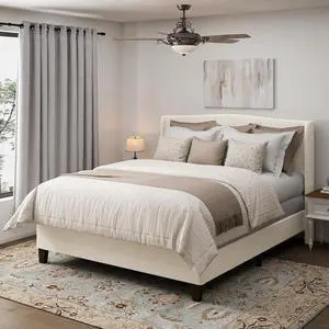 King Size Wingback Bed Frame,Teddy Velvet Upholstered Bed with 49.2" High Back Headboard and High Footboard, Luxury Double Bed Frame with Solid Wood Slat Support and Feet,No Box Spring Needed, White King Size Wingback Bed Frame,Teddy Velvet Upholstered Bed with 49.2" High Back Headboard and High Footboard, Luxury Double Bed Frame with Solid Wood Slat Support and Feet,No Box Spring Needed, White