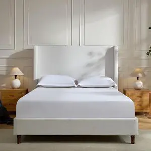 Velvet King Upholstered Bed with Wingback Headboard, 54" Tall Headboard Platform Bed with Solid Wooden Slats, Thick Fabric Double Bed, No Box Spring Needed, Dark Gray Velvet King Upholstered Bed with Wingback Headboard, 54" Tall Headboard Platform Bed with Solid Wooden Slats, Thick Fabric Double Bed, No Box Spring Needed, Dark Gray