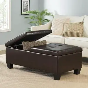Button Tufted Large Ottoman Table with Lift Up Top, PU Leather Upholstered with Storage, Storage Bench with Double Lids, Comfy Footrest, Sofa Side Table for Living room, Bedroom and Office,Brown Button Tufted Large Ottoman Table with Lift Up Top, PU Leather Upholstered with Storage, Storage Bench with Double Lids, Comfy Footrest, Sofa Side Table for Living room, Bedroom and Office,Brown