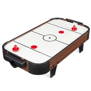 Portable Tabletop Air Hockey Table for Game Room w/ 100V Motor, Electric Fan, 2 Strikers, 2 Pucks Portable Tabletop Air Hockey Table for Game Room w/ 100V Motor, Electric Fan, 2 Strikers, 2 Pucks