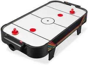Portable Tabletop Air Hockey Table for Game Room w/ 100V Motor, Electric Fan, 2 Strikers, 2 Pucks Portable Tabletop Air Hockey Table for Game Room w/ 100V Motor, Electric Fan, 2 Strikers, 2 Pucks
