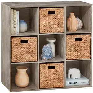 Best Choice Products 9-Cube Storage Organizer, 11in Shelf Opening, Bookcase, Display Shelf, Customizable w/ 3 Removable Back Panels - Greige Best Choice Products 9-Cube Storage Organizer, 11in Shelf Opening, Bookcase, Display Shelf, Customizable w/ 3 Removable Back Panels - Greige