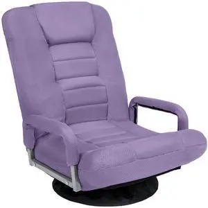 Swivel Gaming Chair 360 Degree Multipurpose Floor Chair Rocker for TV, Reading, Playing Video Games w/Lumbar Support, Armrest Handles, Adjustable Foldable Backrest - Light Purple Swivel Gaming Chair 360 Degree Multipurpose Floor Chair Rocker for TV, Reading, Playing Video Games w/Lumbar Support, Armrest Handles, Adjustable Foldable Backrest - Light Purple