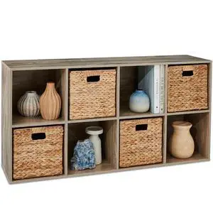8-Cube Storage Organizer, 11in Shelf Opening, Bookcase, Display Shelf, Customizable w/ 3 Removable Back Panels Greige 8-Cube Storage Organizer, 11in Shelf Opening, Bookcase, Display Shelf, Customizable w/ 3 Removable Back Panels Greige