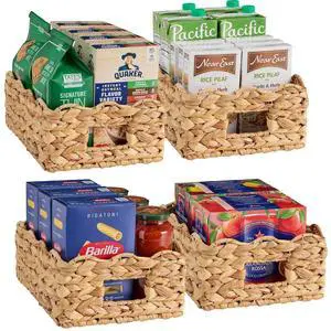 9x12 Scalloped Shelf Baskets, Woven Storage Bins, Storage Organizers for Pantry, Living Room, Bedroom, Nursery & Laundry, 4 Pack - Natural 9x12 Scalloped Shelf Baskets, Woven Storage Bins, Storage Organizers for Pantry, Living Room, Bedroom, Nursery & Laundry, 4 Pack - Natural