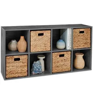 Best Choice Products 8-Cube Storage Organizer, 13.5in Shelf Opening, Bookcase, Display Shelf, Customizable w/ 2 Removable Back Panels Dark Gray Best Choice Products 8-Cube Storage Organizer, 13.5in Shelf Opening, Bookcase, Display Shelf, Customizable w/ 2 Removable Back Panels Dark Gray