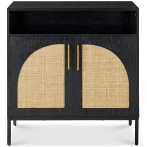 Rattan Sideboard Buffet Cabinet, Entryway Table, Accent Storage Cabinet, Console Table for Hallway, Living Room, Dining Room - Black Rattan Sideboard Buffet Cabinet, Entryway Table, Accent Storage Cabinet, Console Table for Hallway, Living Room, Dining Room - Black