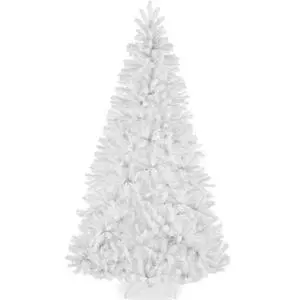 Artificial Christmas Tree, 7.5ft Premium Unlit Realistic Spruce Holiday Décor w/Dense Branches, Metal Base White Spruce Artificial Christmas Tree, 7.5ft Premium Unlit Realistic Spruce Holiday Décor w/Dense Branches, Metal Base White Spruce